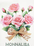 T-shirt per bambina Monnalisa bianca con bouquet di fiori - Rubino Kids