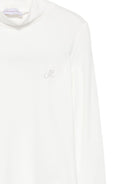 T-shirt per bambina Monnalisa bianca con decorazioni in strass - Rubino Kids