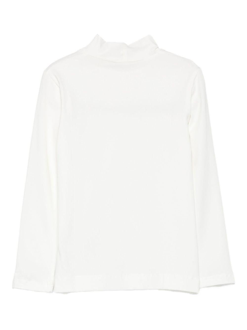 T-shirt per bambina Monnalisa bianca con decorazioni in strass - Rubino Kids