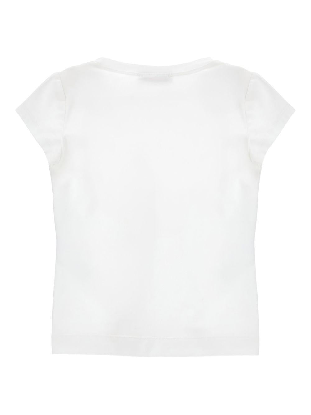 T-shirt per bambina Monnalisa bianca con grafica cagnolino - Rubino Kids