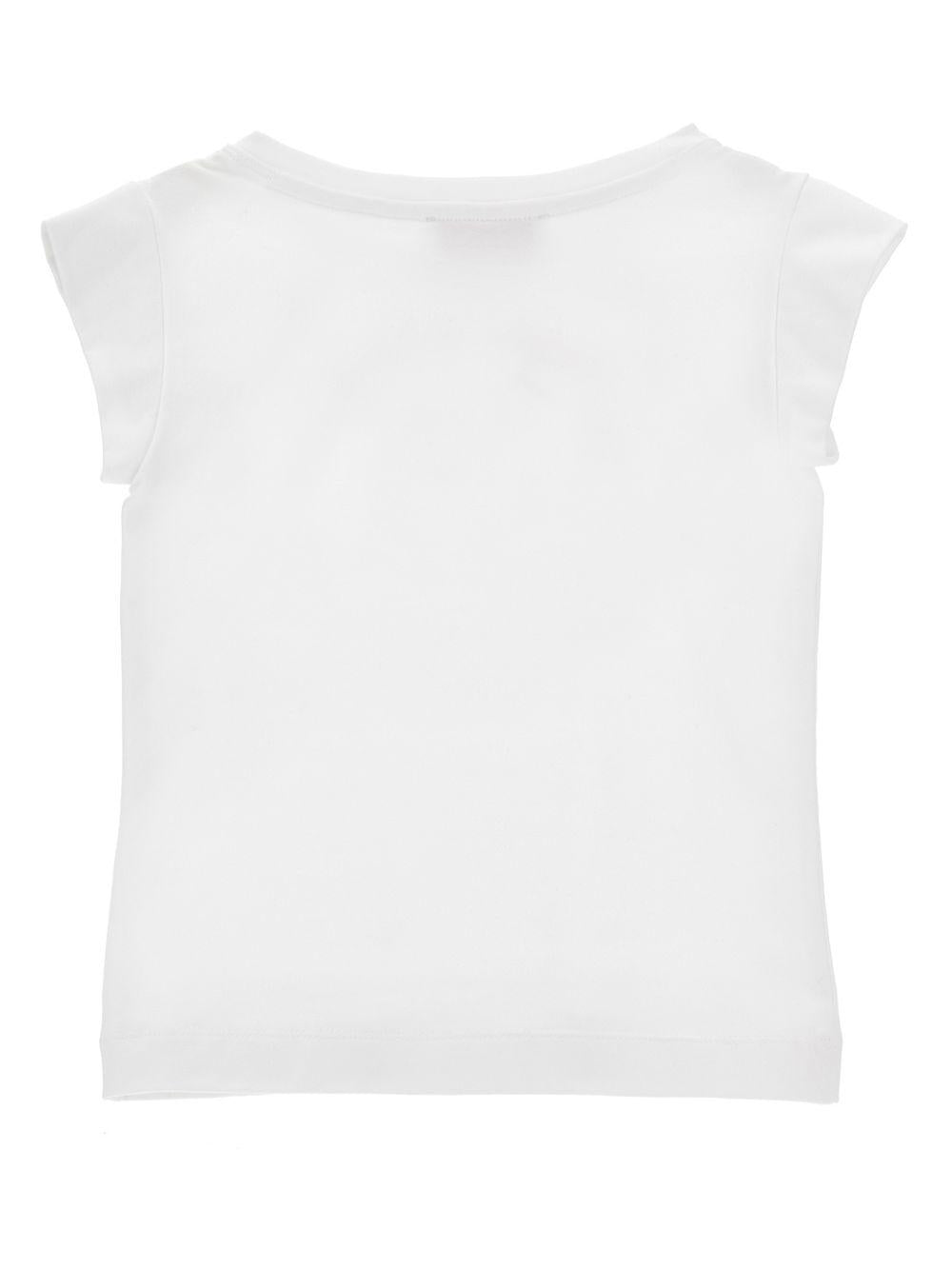 T-shirt per bambina Monnalisa bianca con paillettes - Rubino Kids