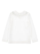 T-shirt per bambina Monnalisa bianca con ruches - Rubino Kids