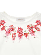 T-shirt per bambina Monnalisa bianca con stampa a fiori - Rubino Kids