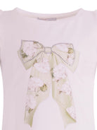 T-shirt per bambina Monnalisa bianca con stampa a fiori - Rubino Kids