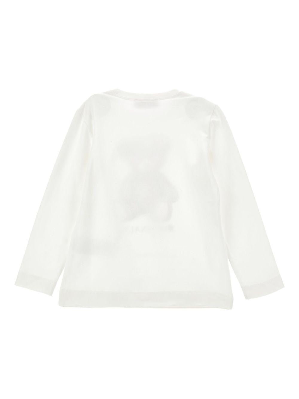 T-shirt per bambina Monnalisa bianca con stampa Bear - Rubino Kids