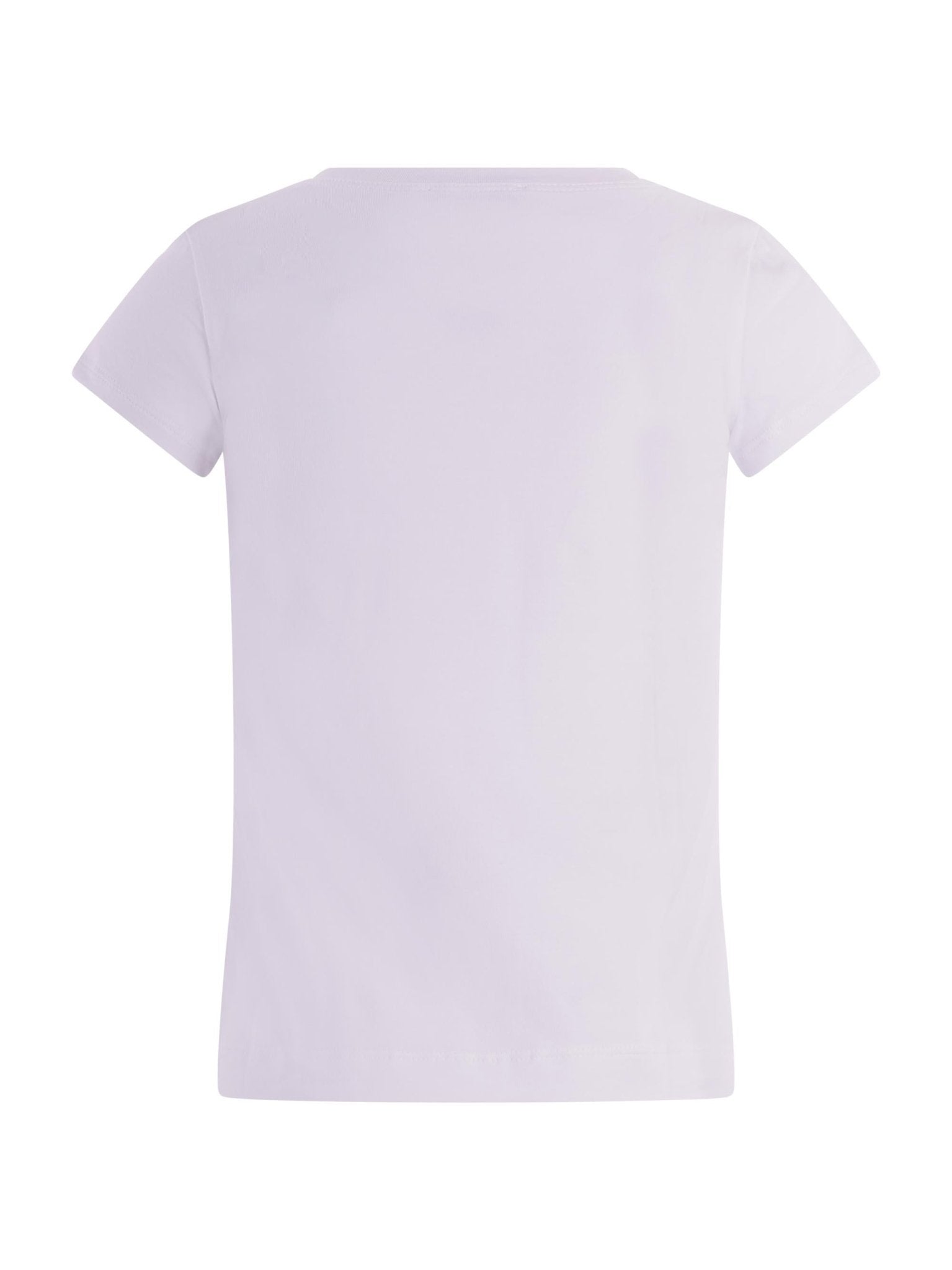 T-shirt per bambina Monnalisa bianca con stampa farfalle sul davanti - Rubino Kids