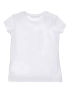 T-shirt per bambina Monnalisa bianca con stampa grafica cane - Rubino Kids