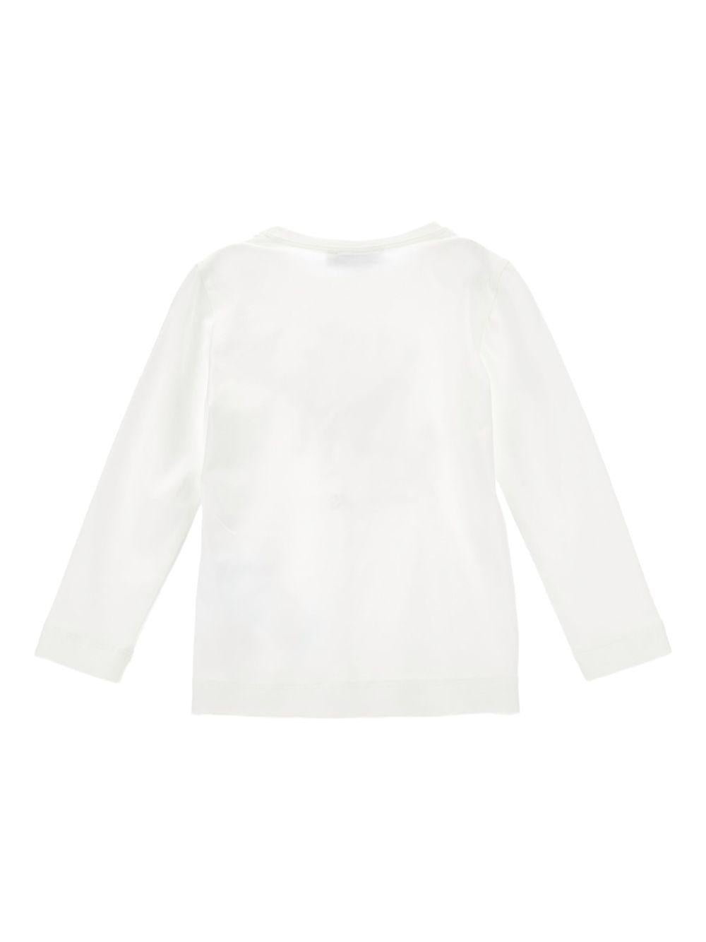 T-shirt per bambina Monnalisa bianca con stampa grafica - Rubino Kids