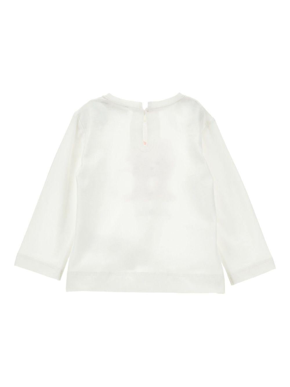 T-shirt per bambina Monnalisa bianca con stampa sul davanti - Rubino Kids