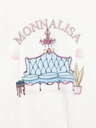 T-shirt per bambina Monnalisa bianco con orlo con ruches - Rubino Kids
