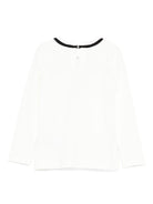 T-shirt per bambina Monnalisa bianco con ricamo fiocco - Rubino Kids