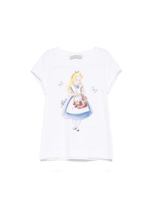 T-shirt per bambina Monnalisa bianco con stampa grafica x Disney