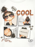 T-shirt per bambina Monnalisa bianco con stampa sul davanti - Rubino Kids