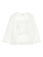 T-shirt per bambina Monnalisa bianco con stampa sul davanti - Rubino Kids