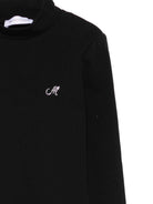 T-shirt per bambina Monnalisa nera con decorazioni in strass - Rubino Kids