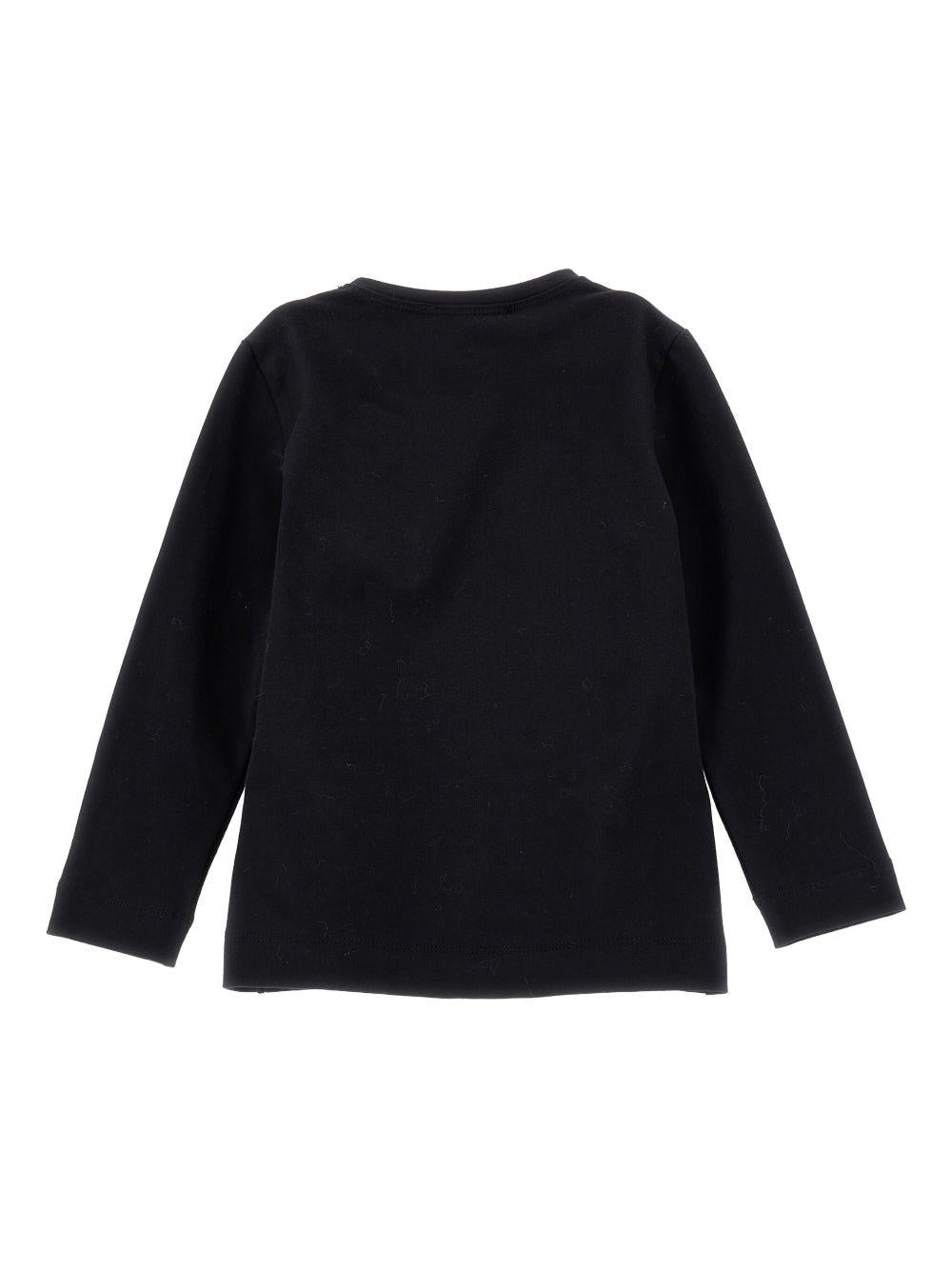 T-shirt per bambina Monnalisa nera con stampa Bear - Rubino Kids