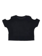 T-shirt per bambina Monnalisa nera con stampa stella - Rubino Kids