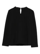 T-shirt per bambina Monnalisa nero con dettaglio a cuore - Rubino Kids