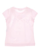 T-shirt per bambina Monnalisa rosa con stampa a fiori - Rubino Kids