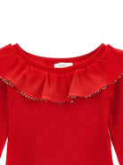 T-shirt per bambina Monnalisa rossa con paillettes - Rubino Kids