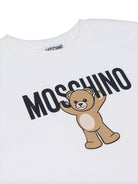 T-shirt per bambina Moschino Kids bianca con motivo Teddy Bear - Rubino Kids
