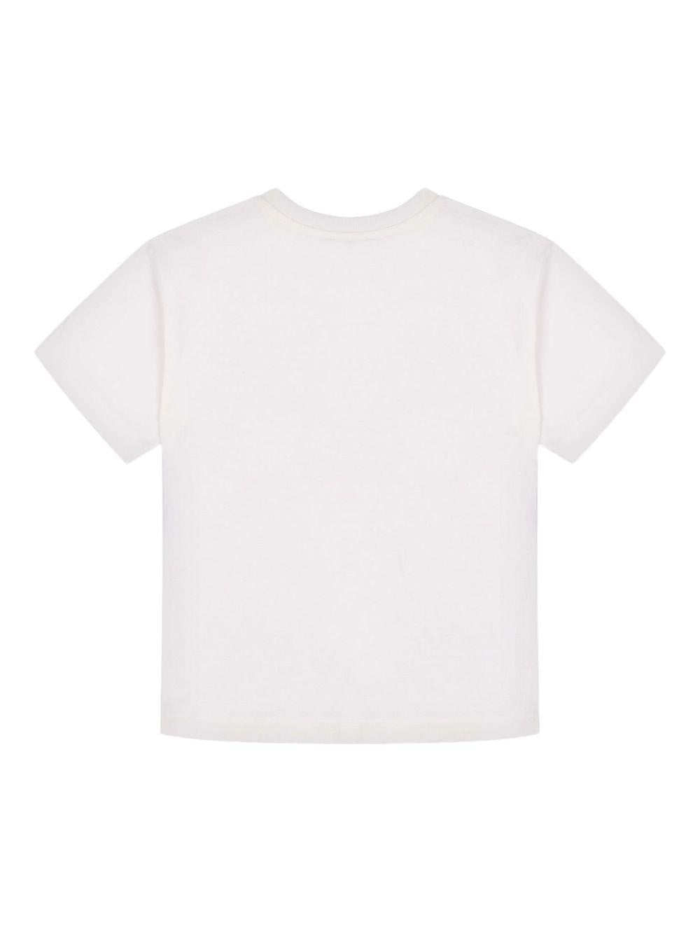 T-shirt per bambina Moschino Kids bianca con motivo Teddy Bear - Rubino Kids