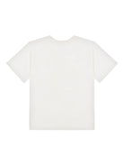 T-shirt per bambina Moschino Kids bianca con stampa a quadretti - Rubino Kids