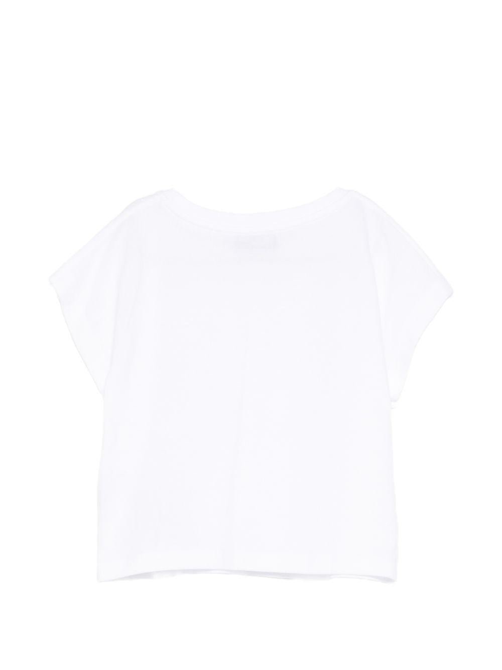 T-shirt per bambina Moschino Kids bianca con stampa Teddy Bear - Rubino Kids