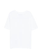 T-shirt per bambina Moschino Kids bianca con stampa Teddy sul davanti - Rubino Kids