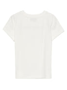 T-shirt per bambina Moschino Kids bianca con Teddy Bear con fiocco - Rubino Kids