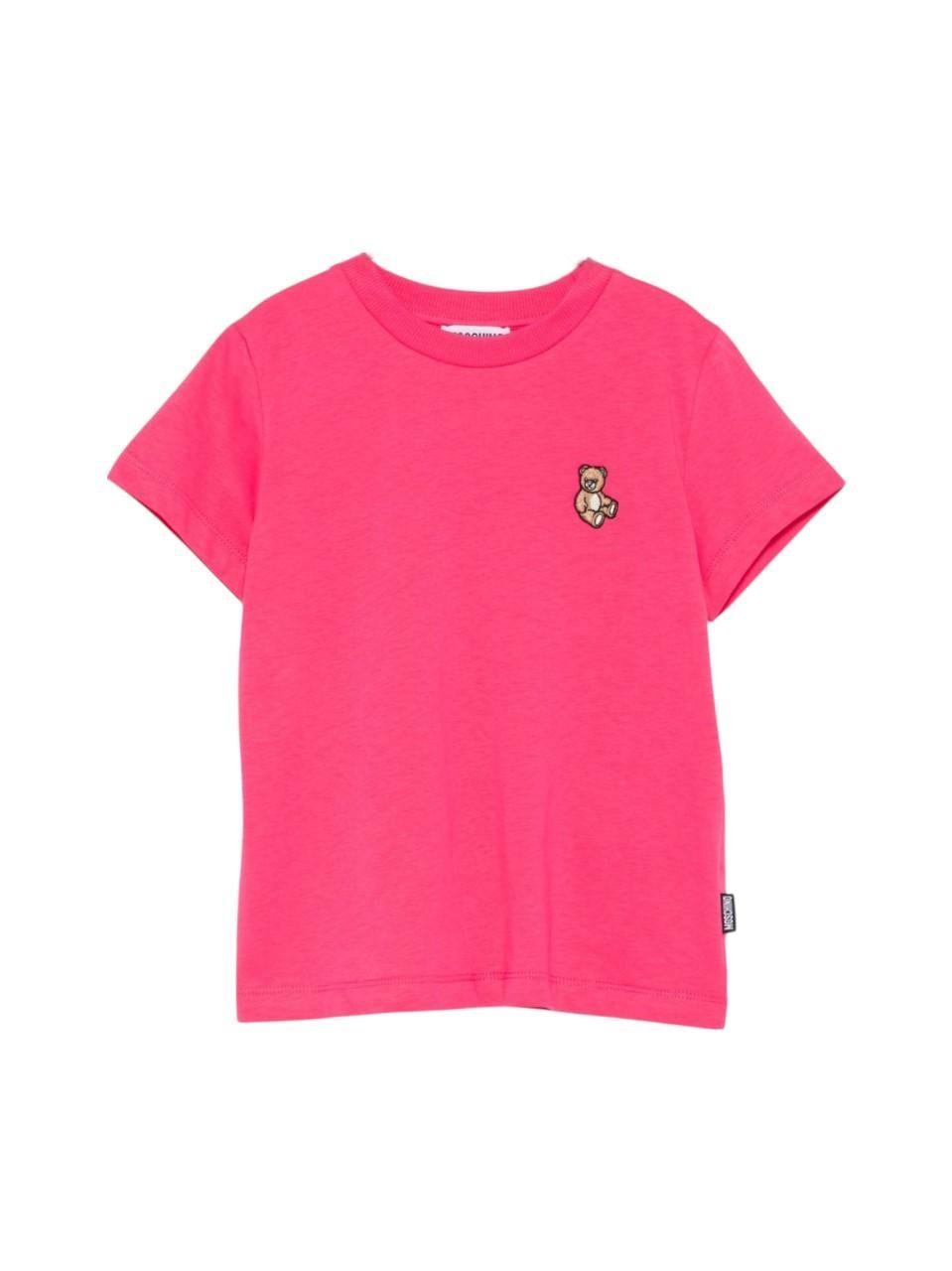 T-shirt per bambina Moschino Kids con motivo Teddy Bear ricamato - Rubino Kids