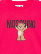 T-shirt per bambina Moschino Kids fucsia con motivo Teddy Bear - Rubino Kids
