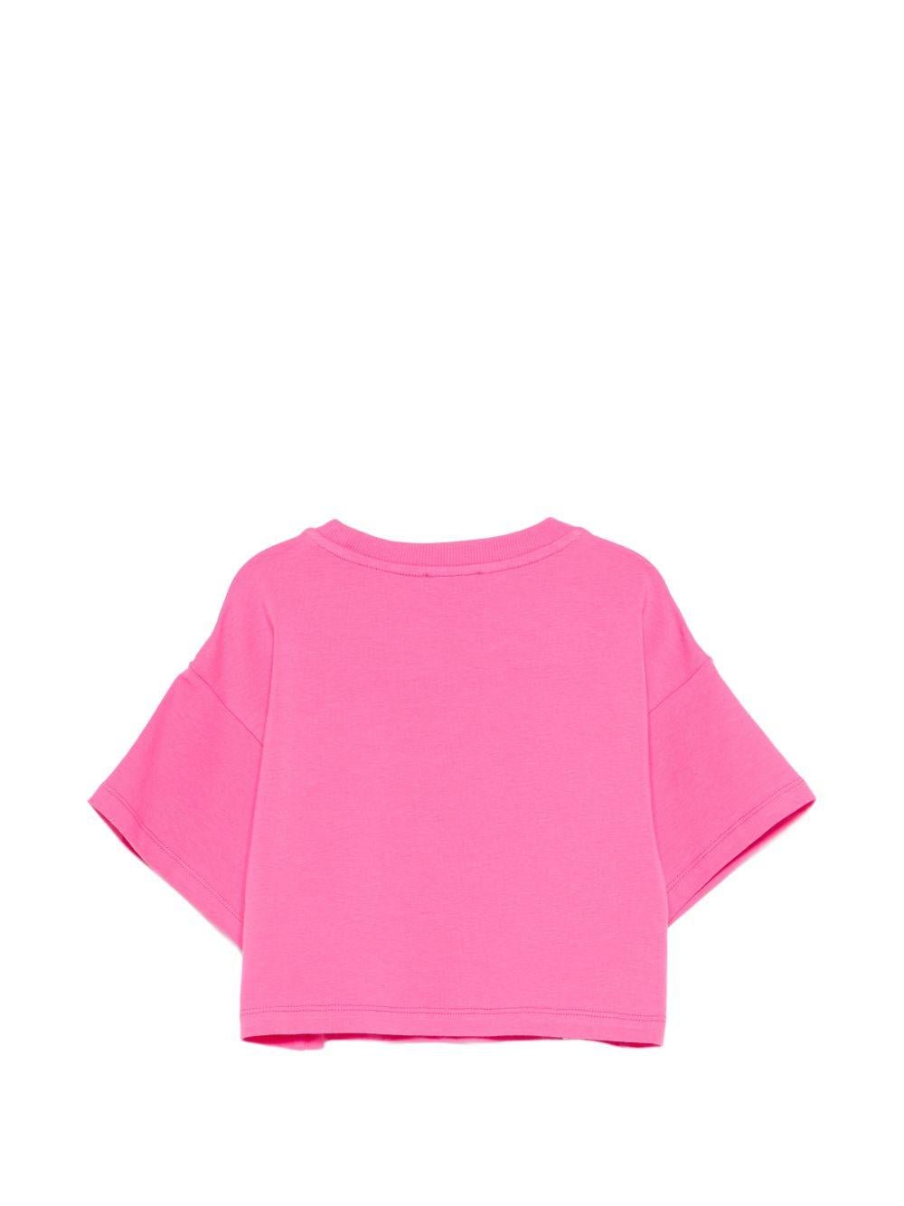 T-shirt per bambina Moschino Kids fucsia con stampa Teddy Bear - Rubino Kids