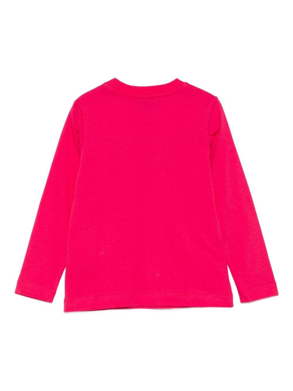 T-shirt per bambina Moschino Kids fucsia con stampa Teddy Bear - Rubino Kids