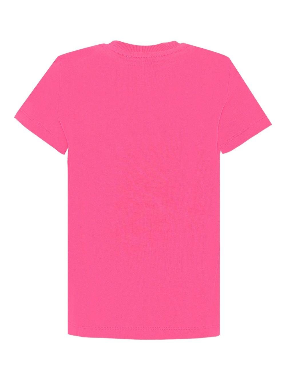 T-shirt per bambina Moschino Kids fucsia con stampa Teddy Bear - Rubino Kids