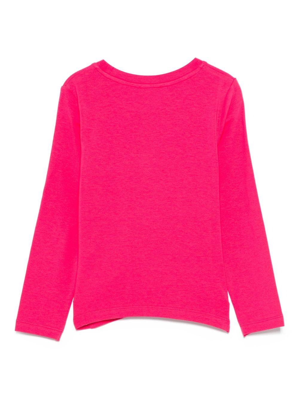 T-shirt per bambina Moschino Kids fucsia con stampa Teddy - Rubino Kids