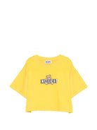 T-shirt per bambina Moschino Kids gialla con stampa Teddy sul davanti - Rubino Kids