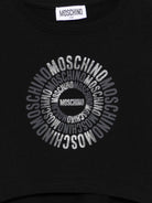 T-shirt per bambina Moschino Kids nera con logo sul davanti - Rubino Kids