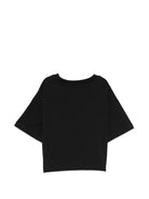 T-shirt per bambina Moschino Kids nera con stampa Teddy Bear sul davanti - Rubino Kids