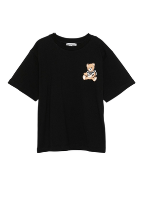 T-shirt per bambina Moschino Kids nera con stampa teddy