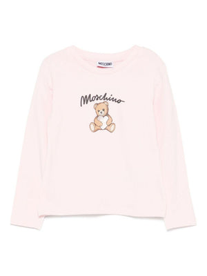 Moschino Kids pink long-sleeved T-shirt for girls