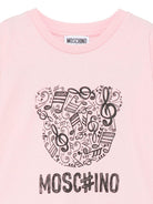 T-shirt per bambina Moschino Kids rosa con stampa grafica - Rubino Kids