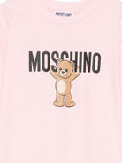 T-shirt per bambina Moschino Kids rosa con stampa logo e scritta - Rubino Kids