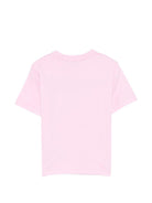T-shirt per bambina Moschino Kids rosa con stampa logo - Rubino Kids