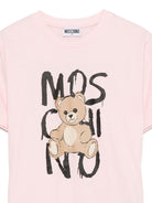 T-shirt per bambina Moschino Kids rosa con stampa Teddy Bear - Rubino Kids