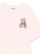 T-shirt per bambina Moschino Kids rosa con stampa teddy - Rubino Kids