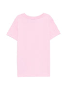 T-shirt per bambina Moschino Kids rosa con stampa Teddy sul davanti - Rubino Kids