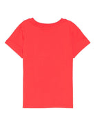 T-shirt per bambina Moschino Kids rossa con stampa teddy - Rubino Kids