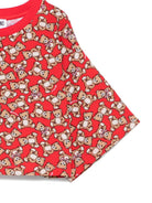 T-shirt per bambina Moschino Kids rosso con stampa all - over - Rubino Kids