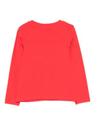 T-shirt per bambina Moschino Kids rosso maniche lunghe - Rubino Kids